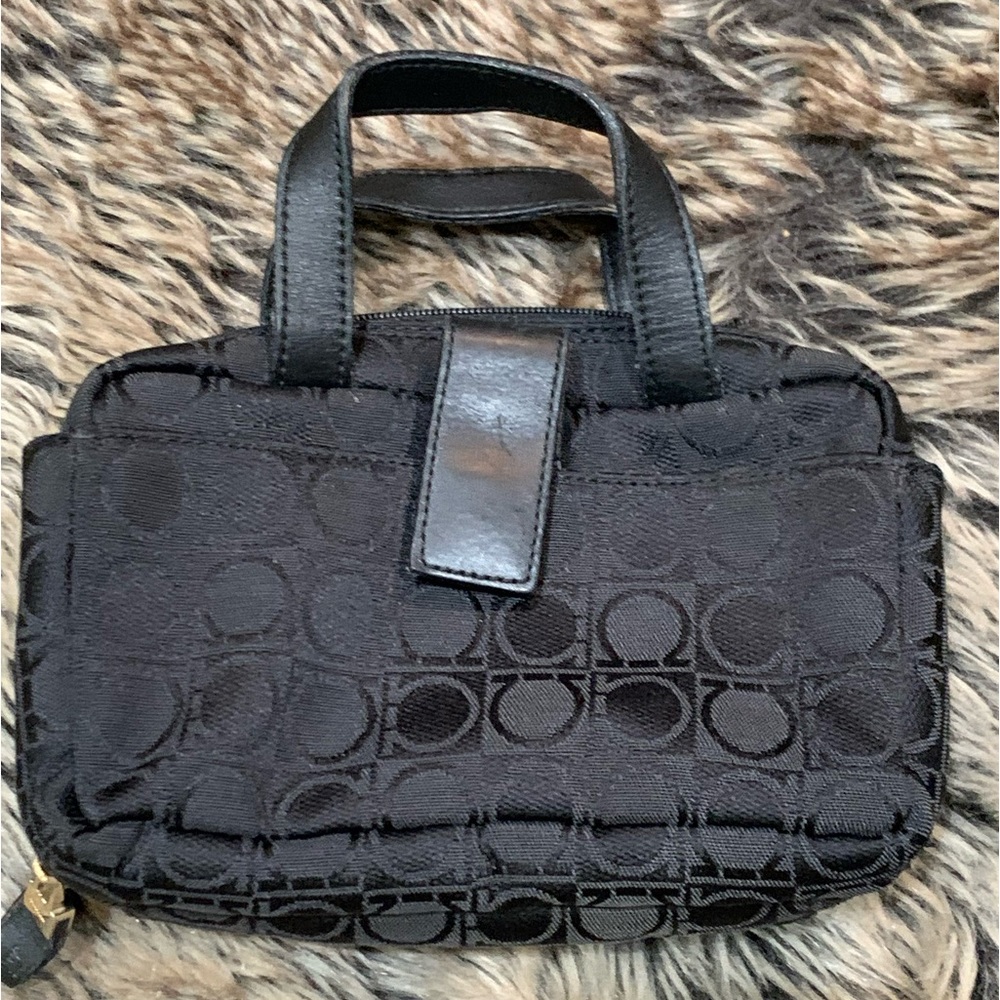 Salvatore Ferragamo Gancini Canvas Cosmetic Bag “Made in Italy”